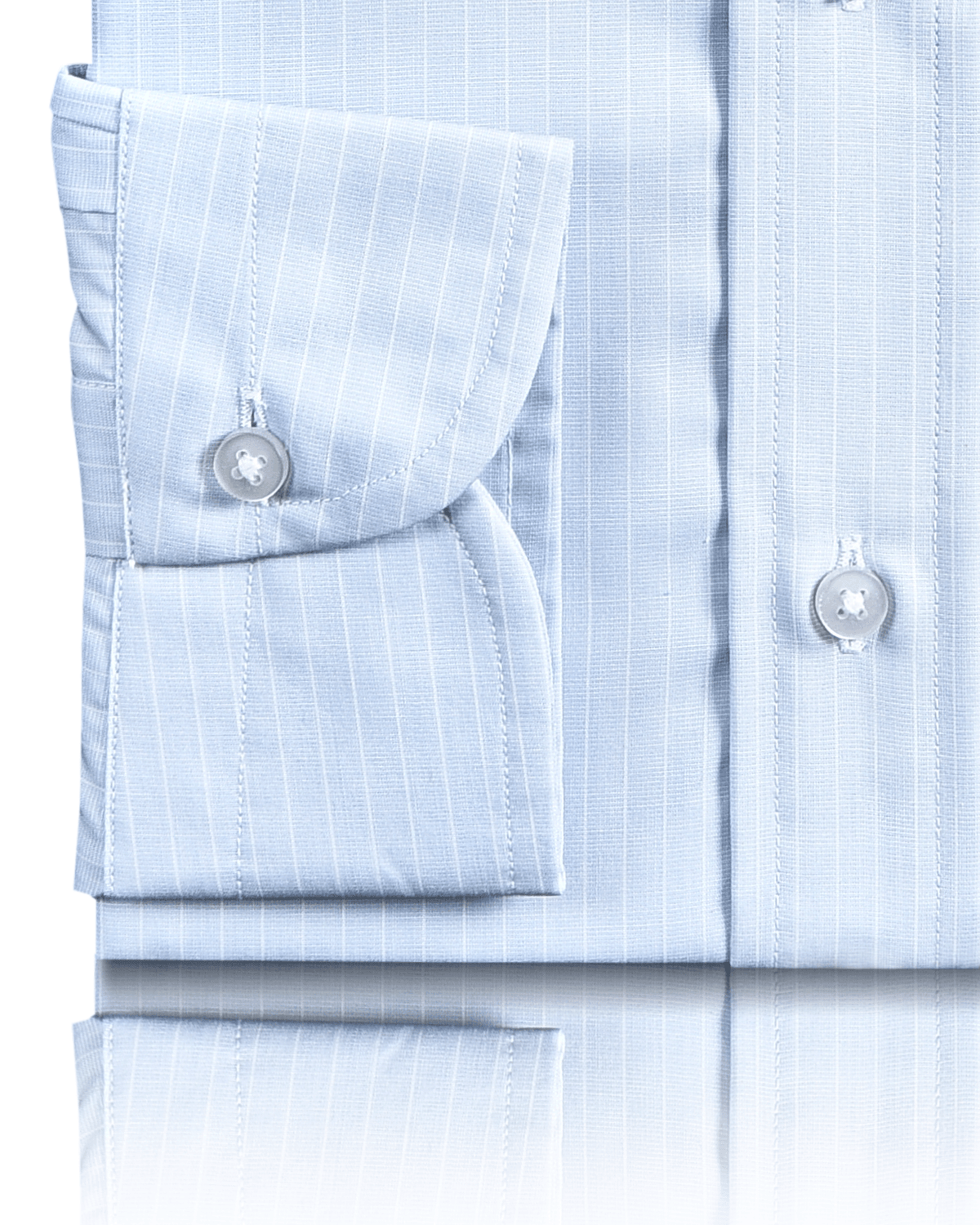 White Hairline Stripes On Pale Blue - 3