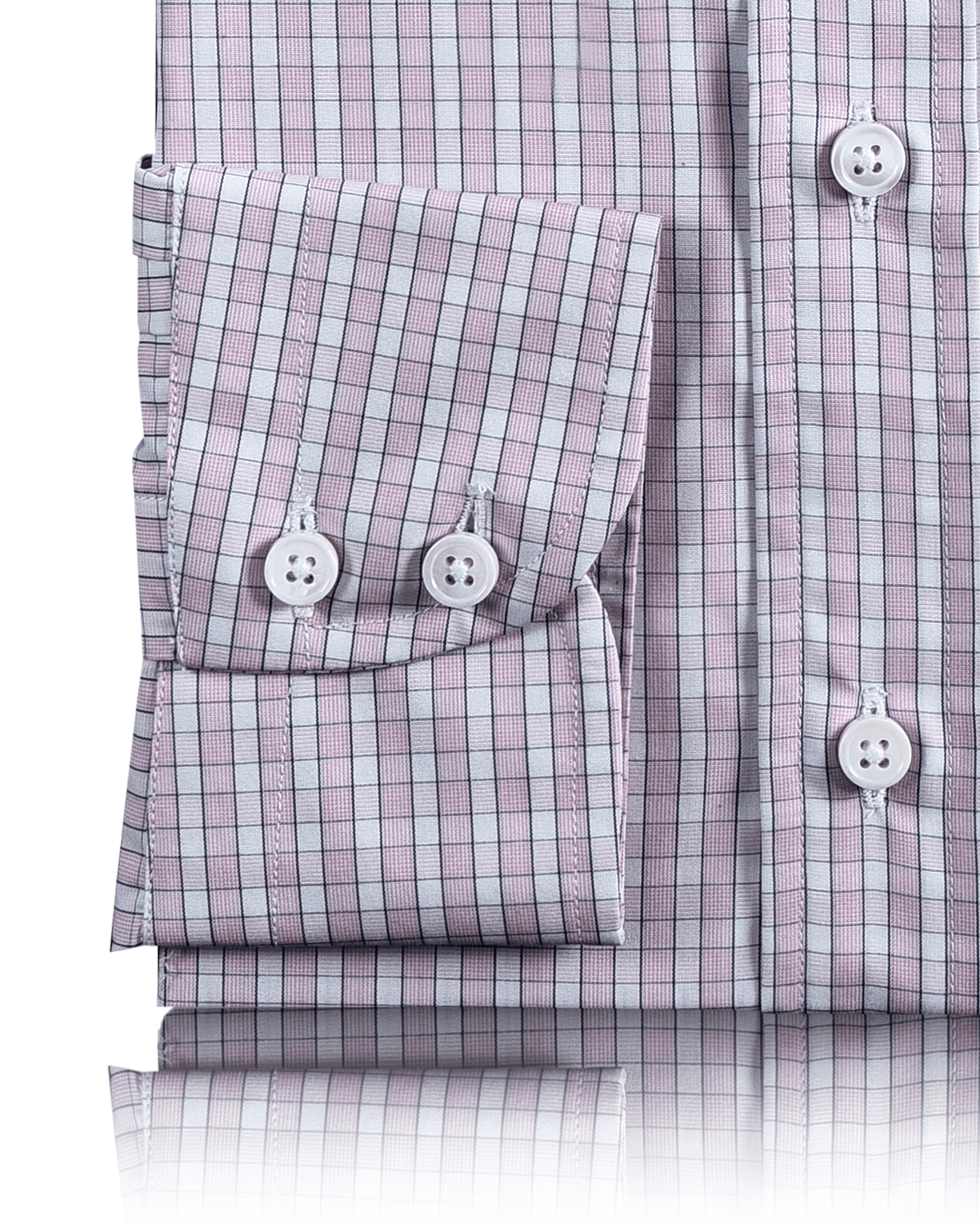 Pale Pink White Checks Shirt - 3