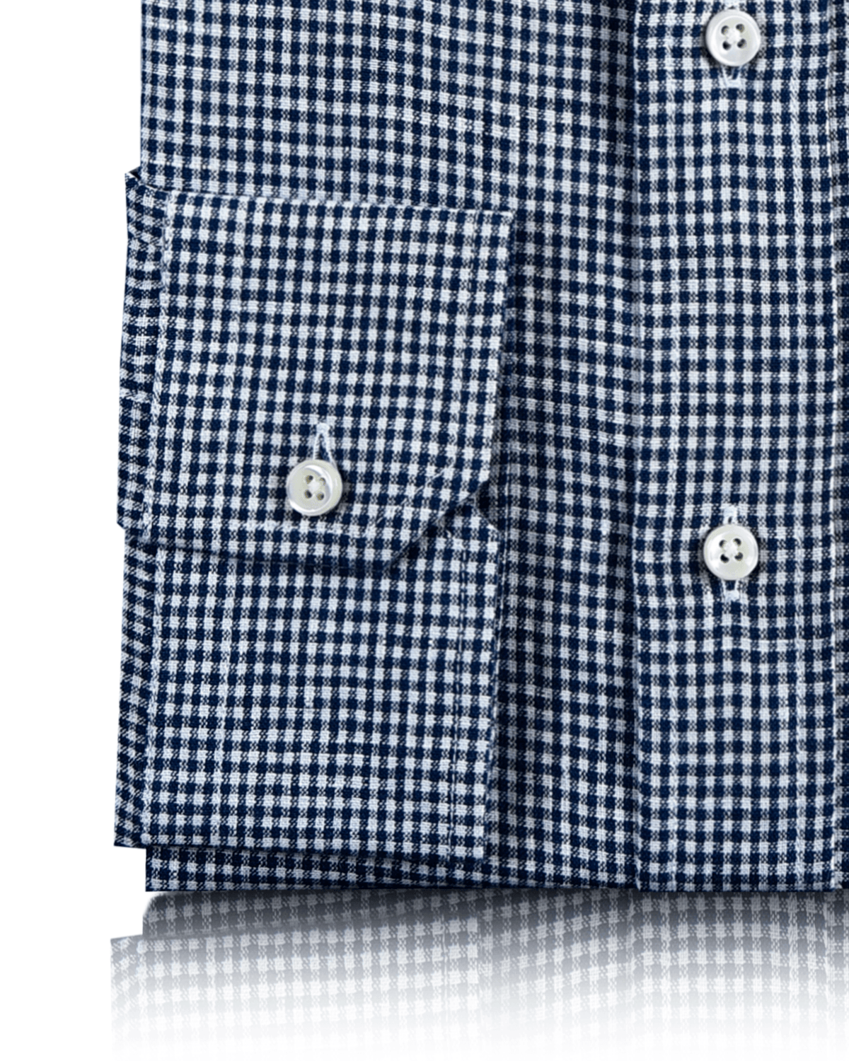 Blue White Gingham Linen Shirt - 3