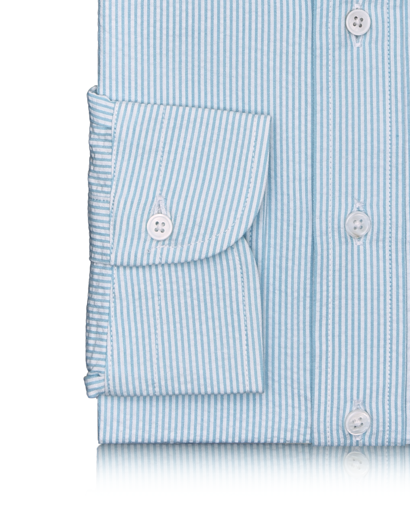 Alaskan Blue  Dress Stripes Seersucker