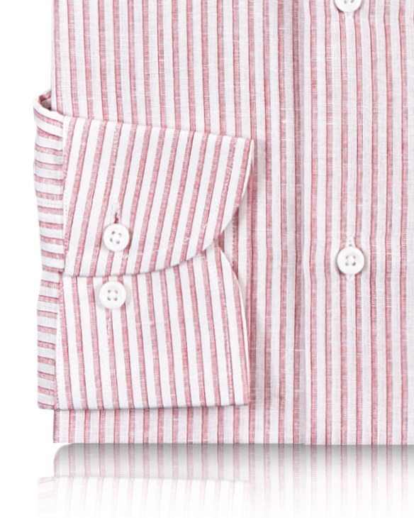 Cotton Linen: Red Candy Stripes On white - 3