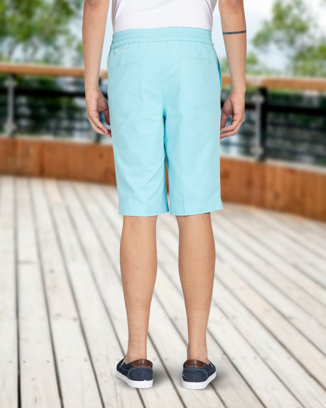 Gulf Stream Blue Cotton Twill Shorts - 3