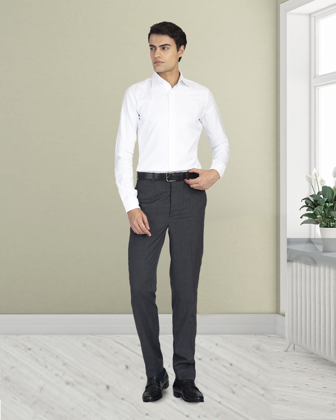Washable Wool Pants: Dark Grey - 2