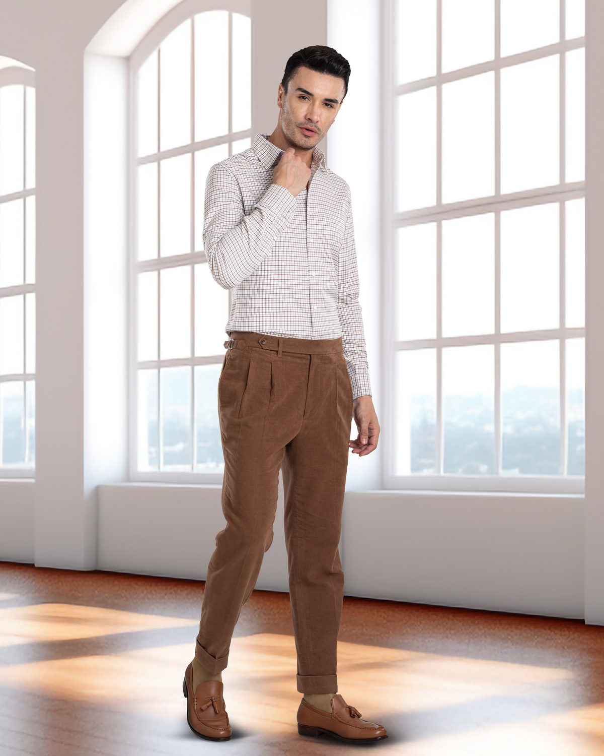 Zegna Brown Cashco Moleskin Dress Pant - 2