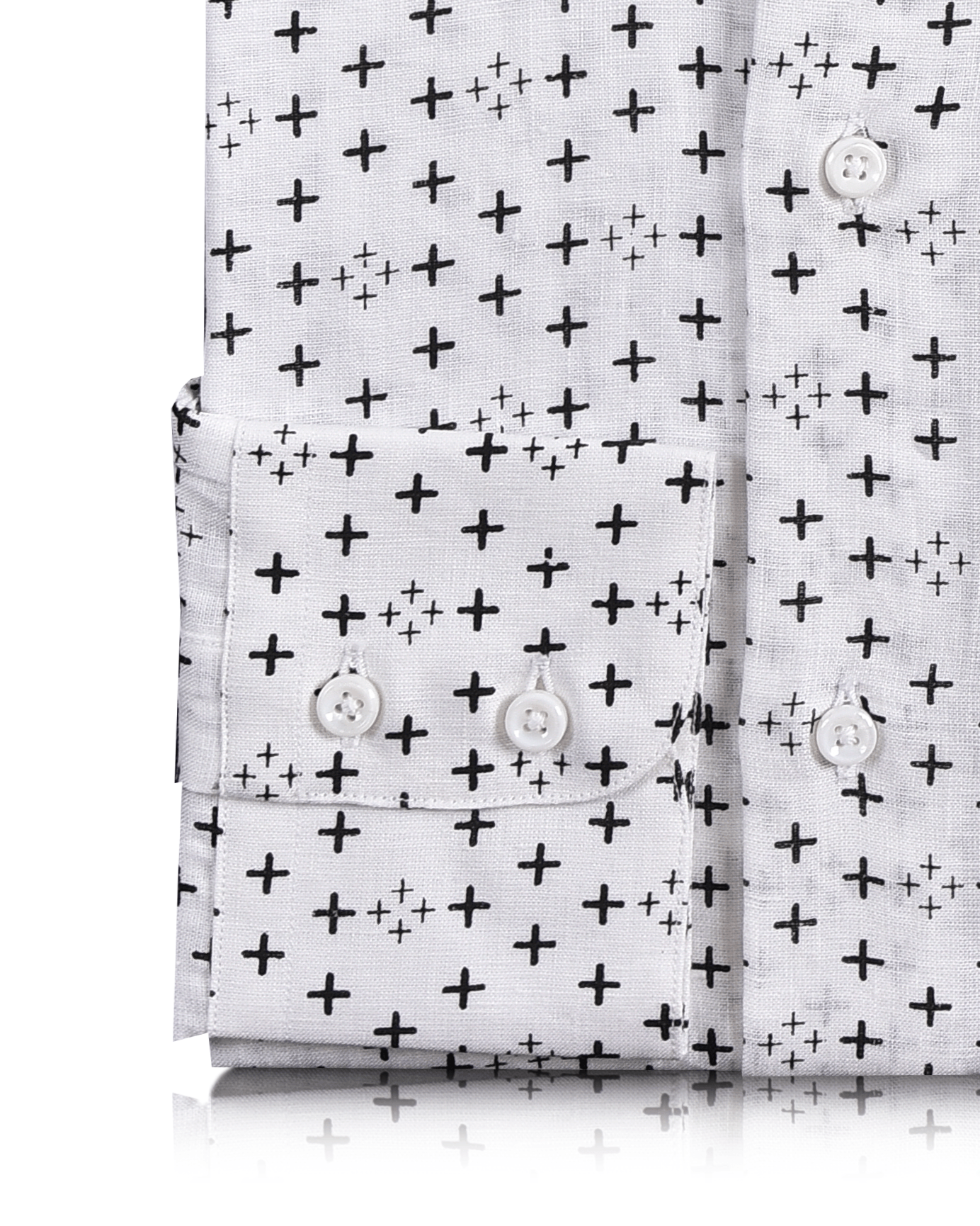 Linen: Black Printed Positivity On White