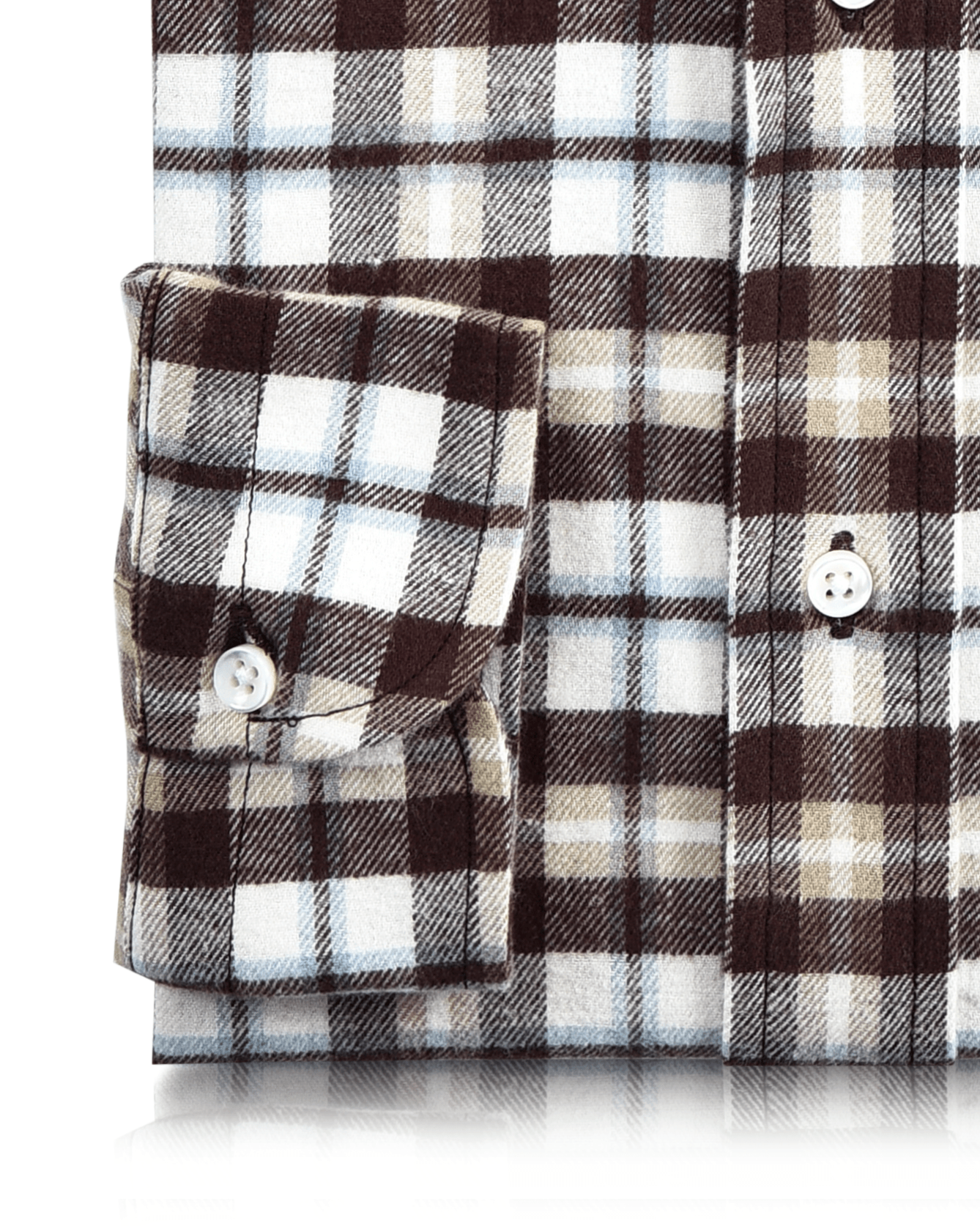 Brown Tan White Twill Flannel