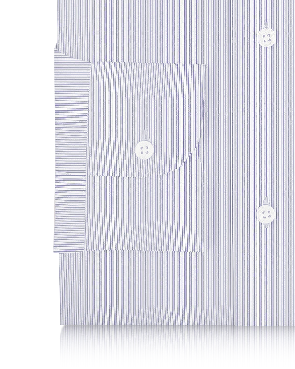 Linen: Ink Blue White Hairline Stripes