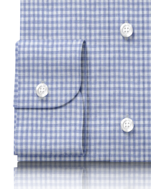 Linen:Blue Mini Gingham Shirt