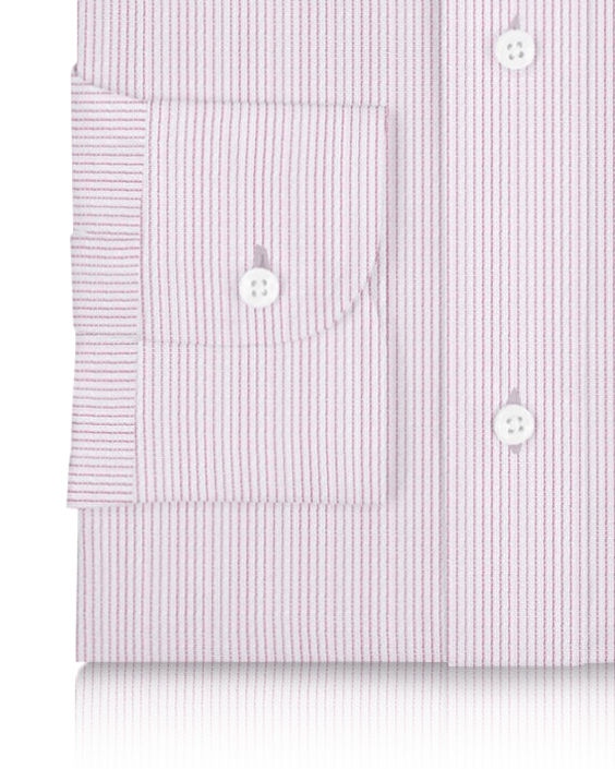 Cotton Linen: Light Pink Stripes On White