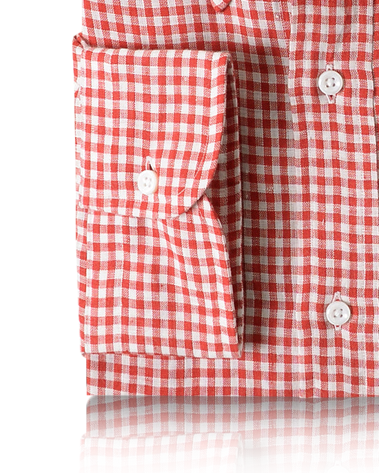 Linen: Red White Gingham Checks