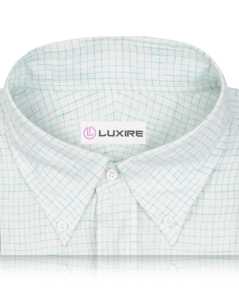 Linen:Turquoise White Graph Checks - 2