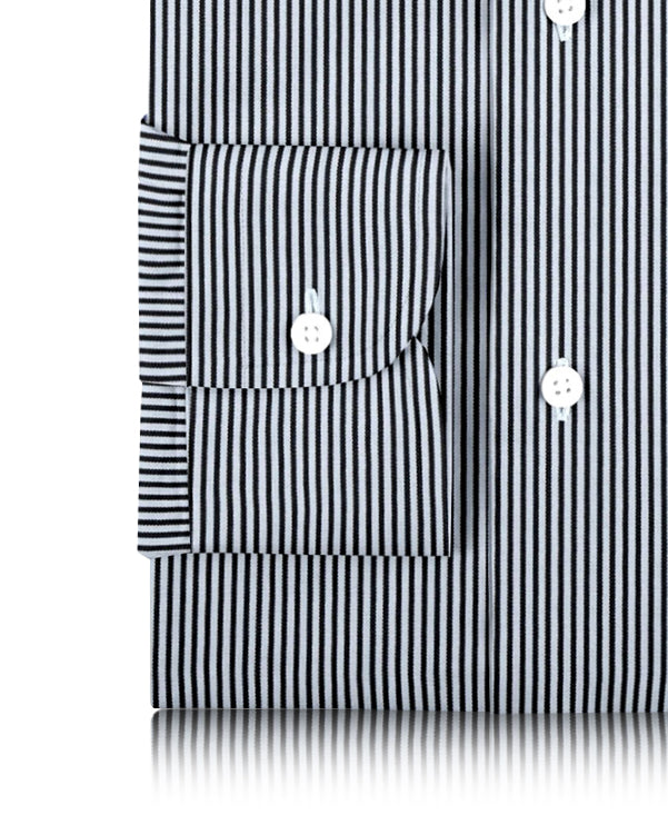 Monti Black Dress Stripes on White Shirt - 3