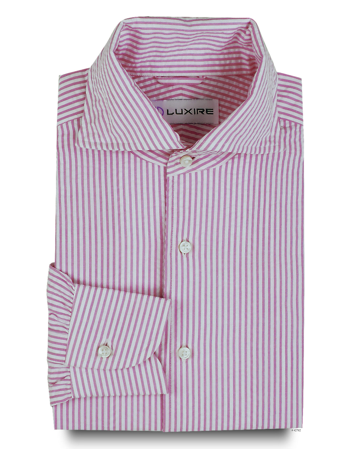 Pink on White Seersucker Candy Stripes - 1