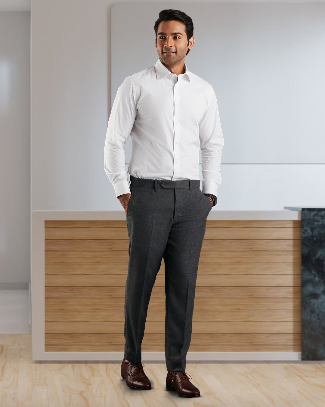 Fine White Twill Shirt - 4