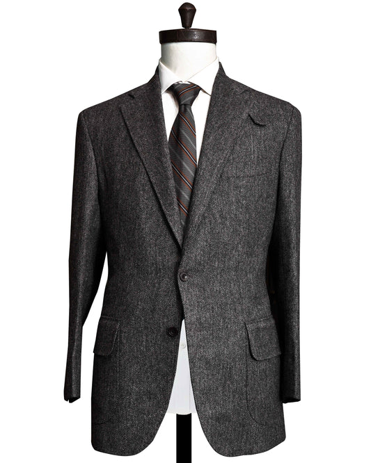 Dugdale Dark Grey Herringbone Tweed Jacket