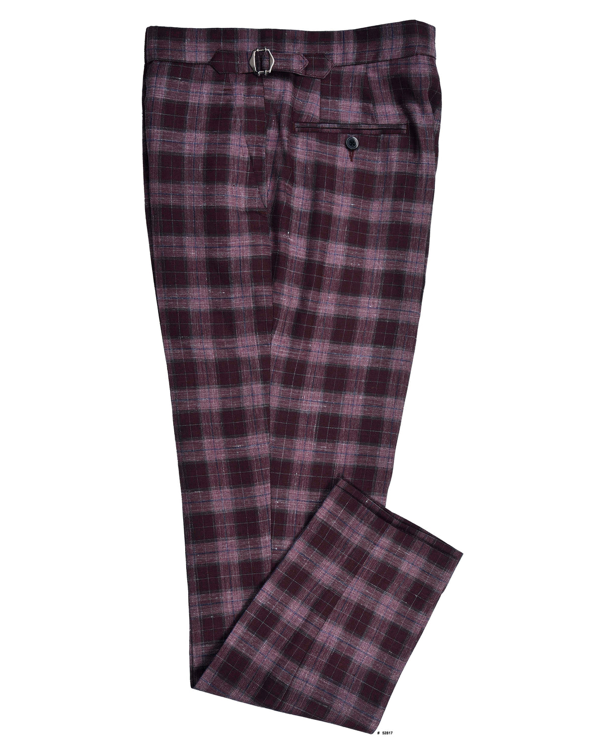 EThomas Voilet Silver Mulberry Tartan Plaid - 1