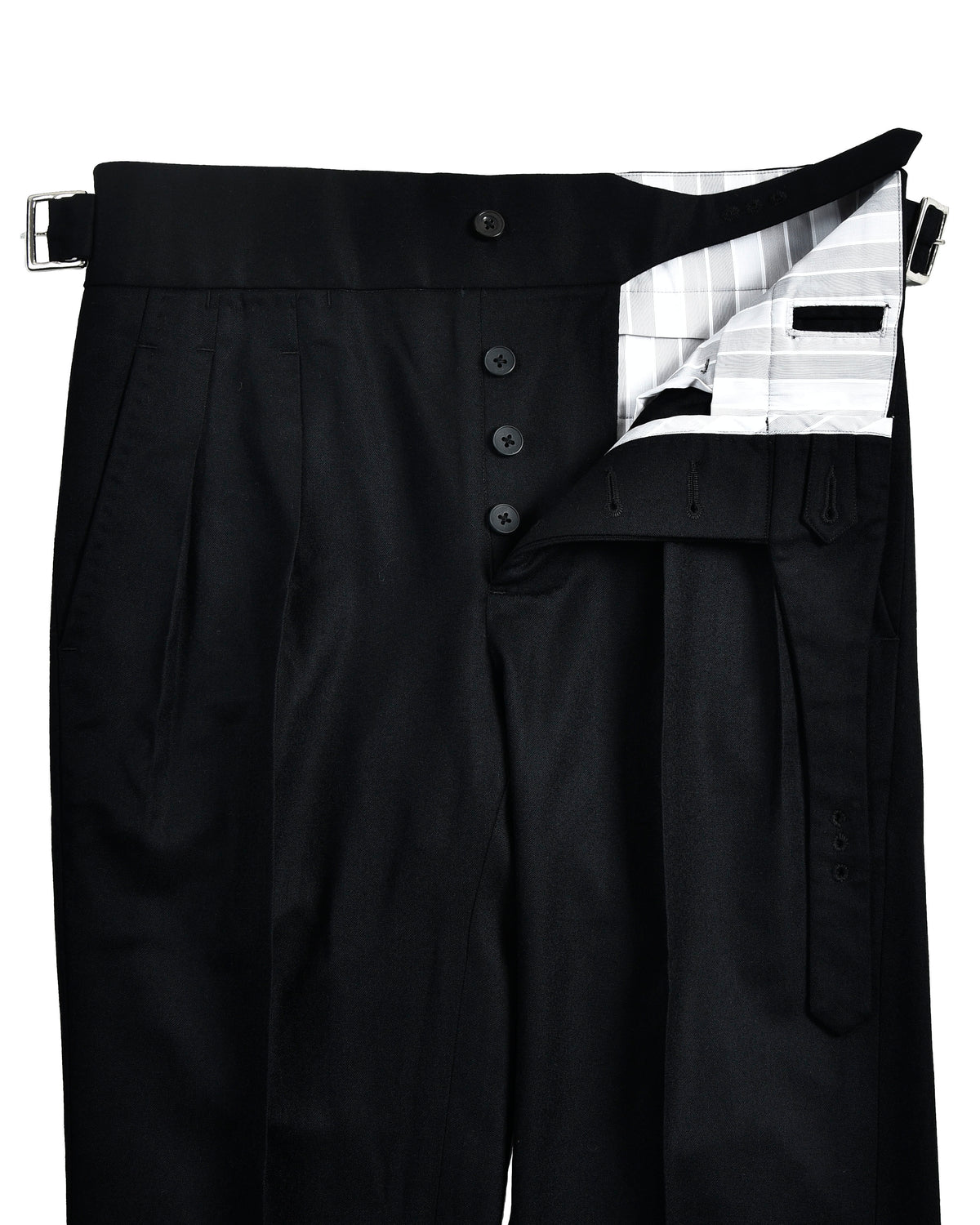 Gurkha Pant in VBC Black Wool Flannel - 3