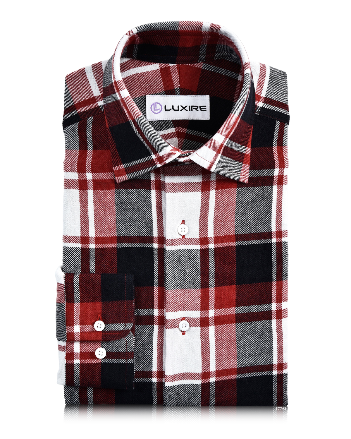 Bold Twill Red Black Checks on White - 1