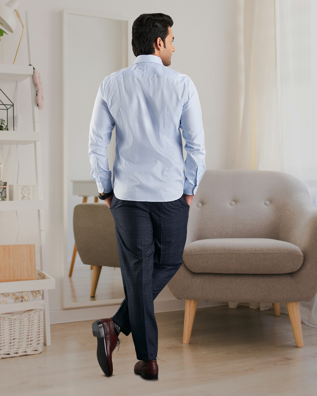 Brembana Hampton Twill Sky Blue Shirt - 5