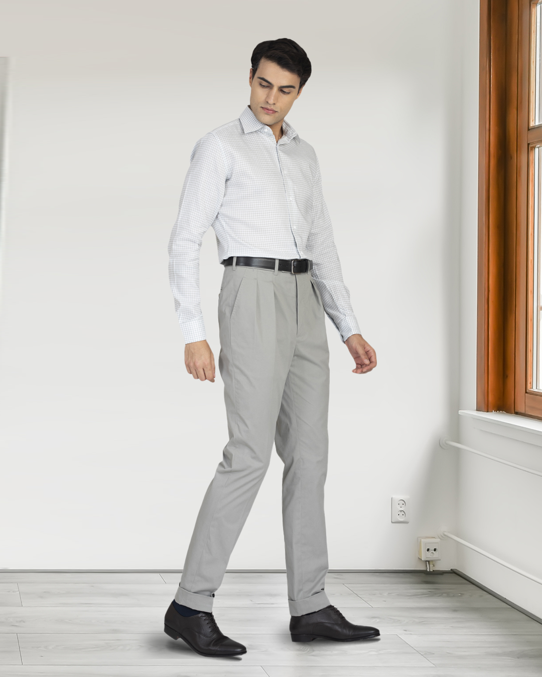 Pleated Dark Grey Dress Pant - 3