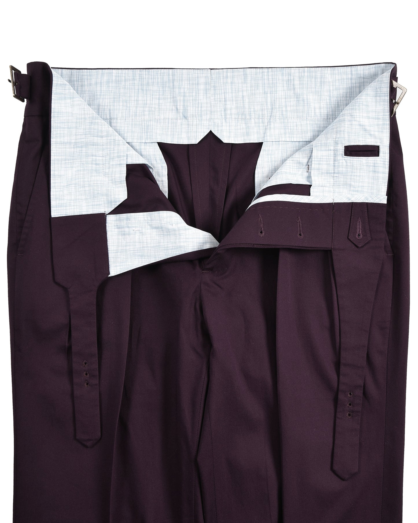 Gurkha Pants in Fresco Matt Wine Twill