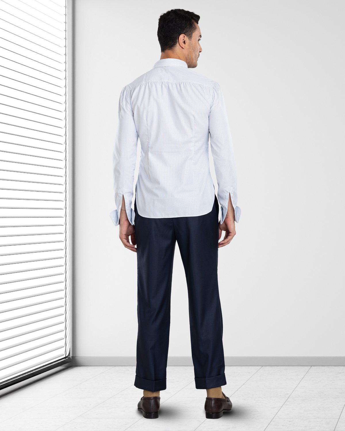 VBC: Dark Navy Covert Wool Pant - 5