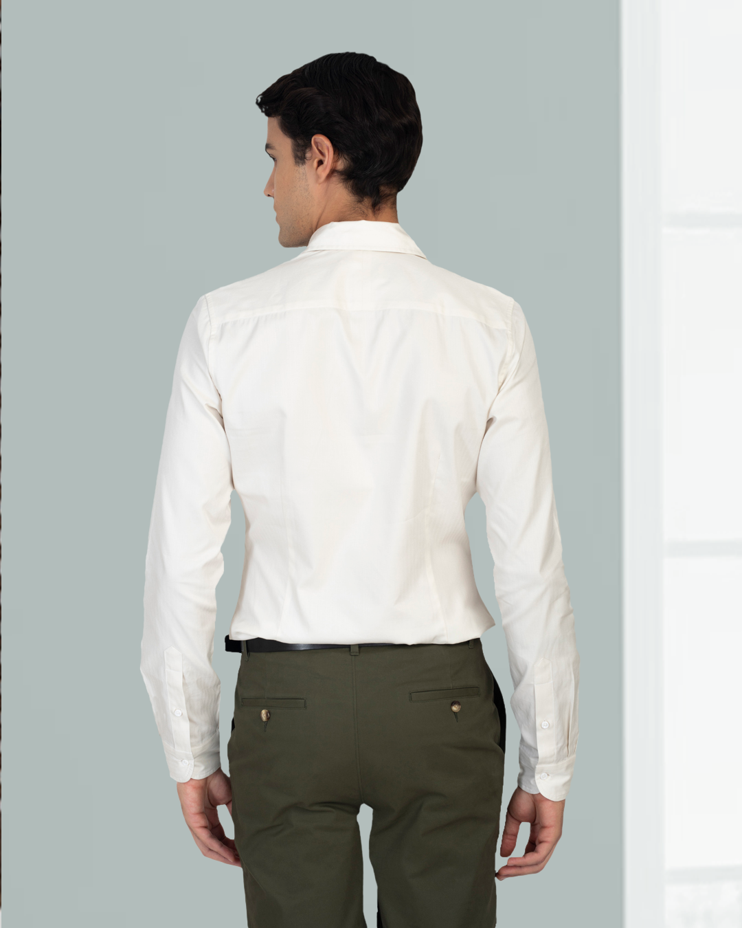 Ecru Herringbone Self Stripes - 8