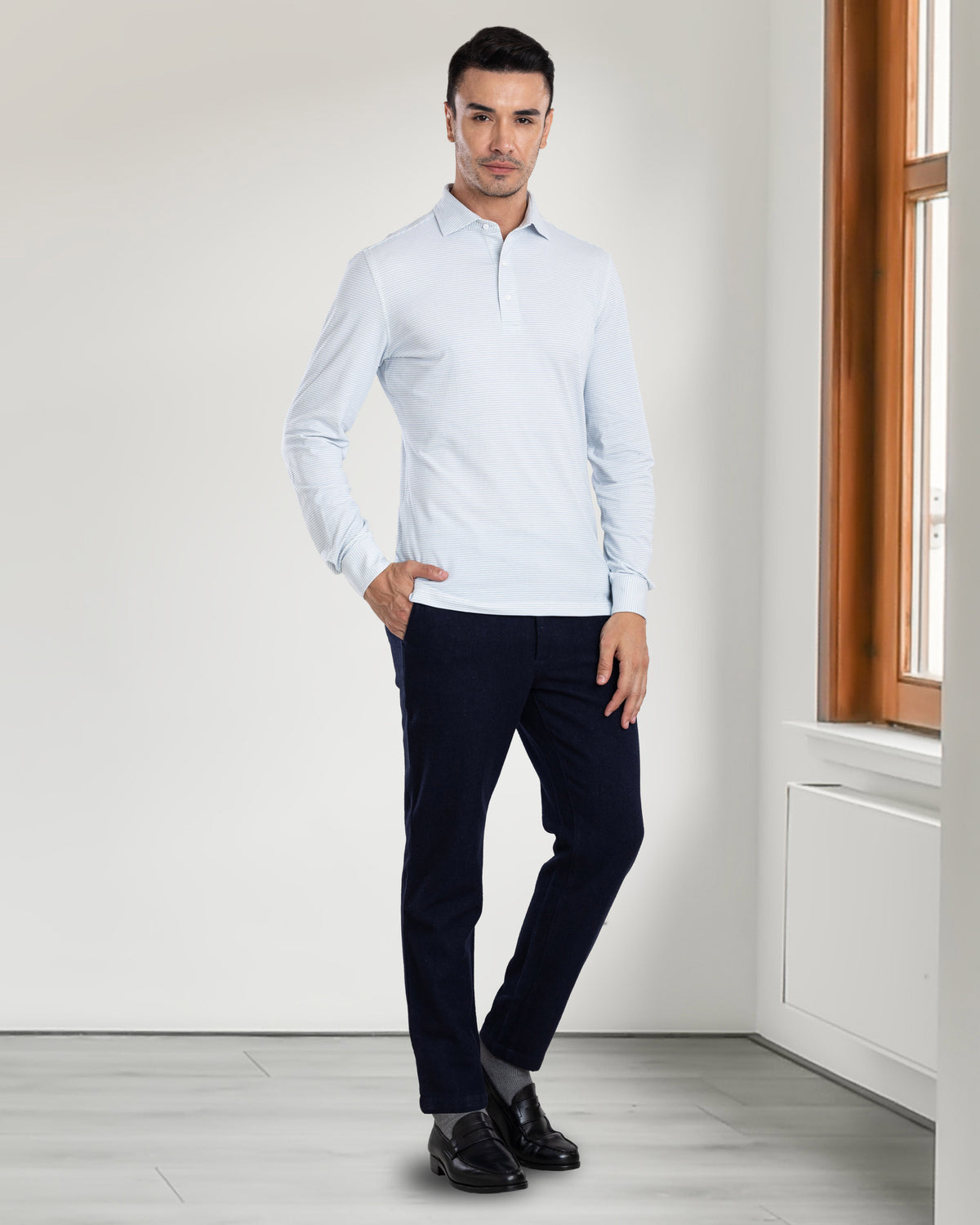 Navy Wool Chino - 5