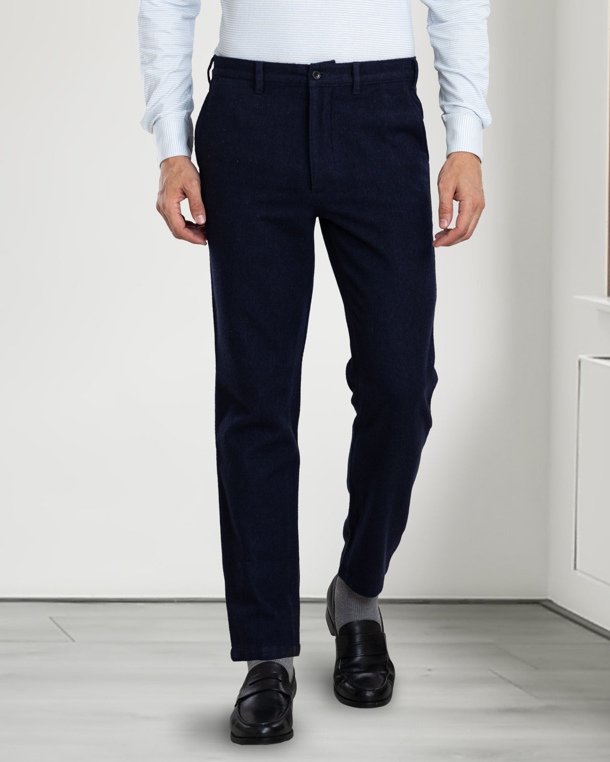 Navy Wool Chino - 1