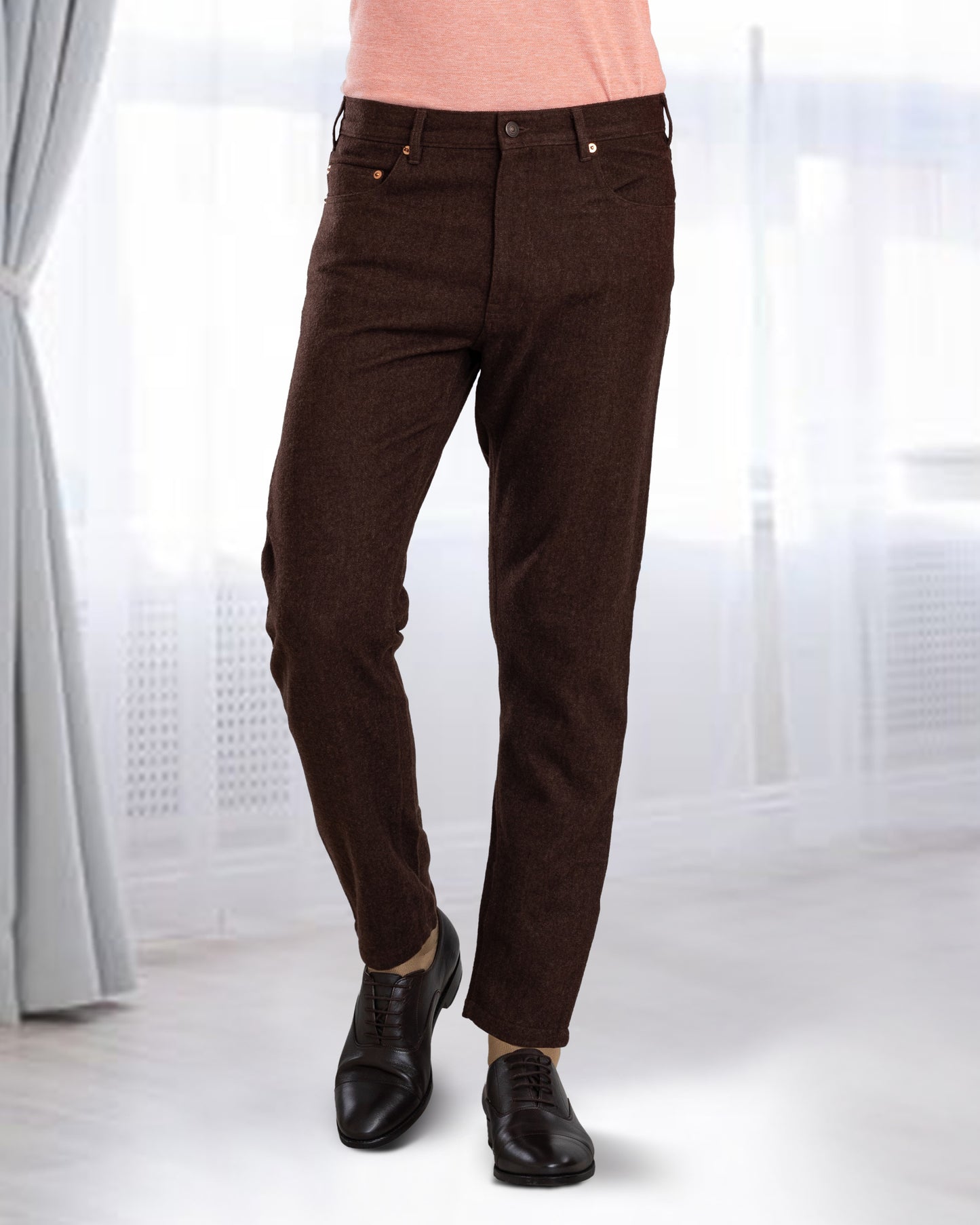 Brown Wool Jeans