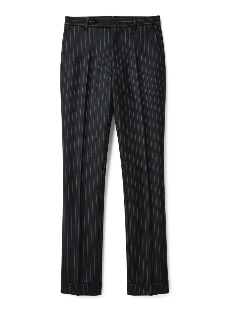 Dark Grey Wool Pinstripes Suit