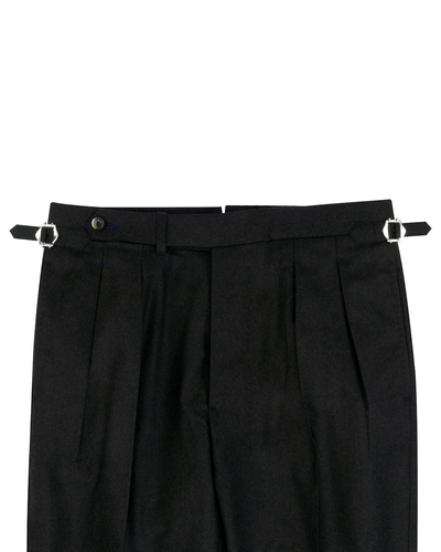 VBC 100% Wool: Greenish Black Flannel High Waisted Pant