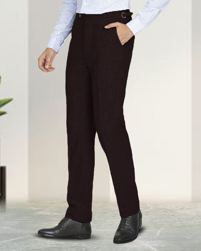 EZS Brown Wool Flannel Pant - 1