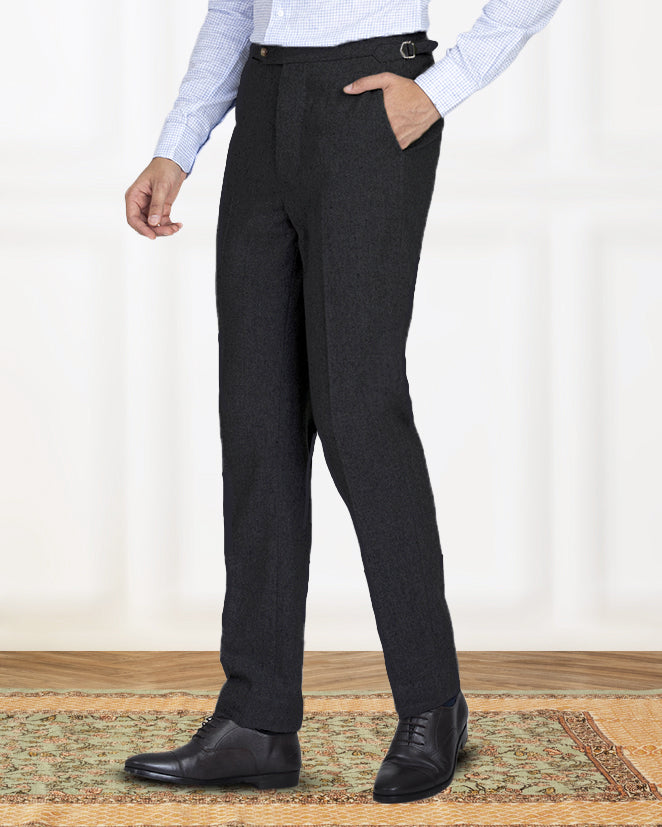 Charcoal Wool Flannel Pant - 1
