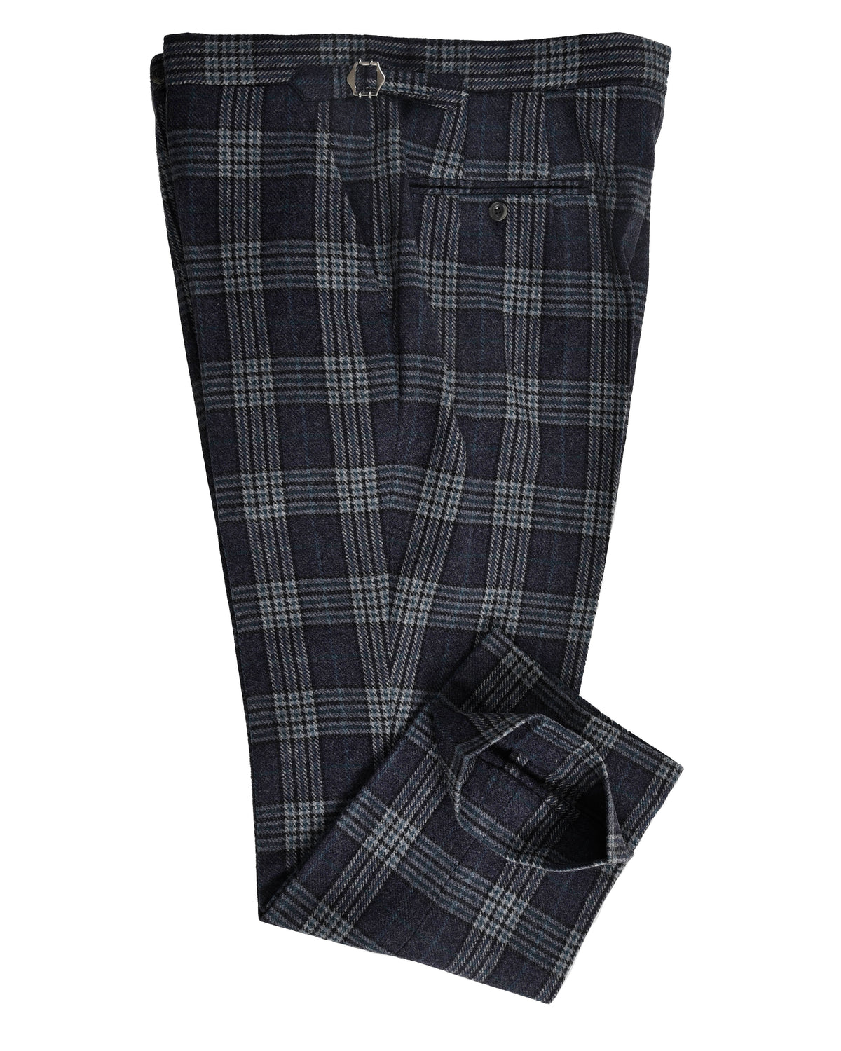 Cerruti Blue Green Wool Plaid Pants - 2