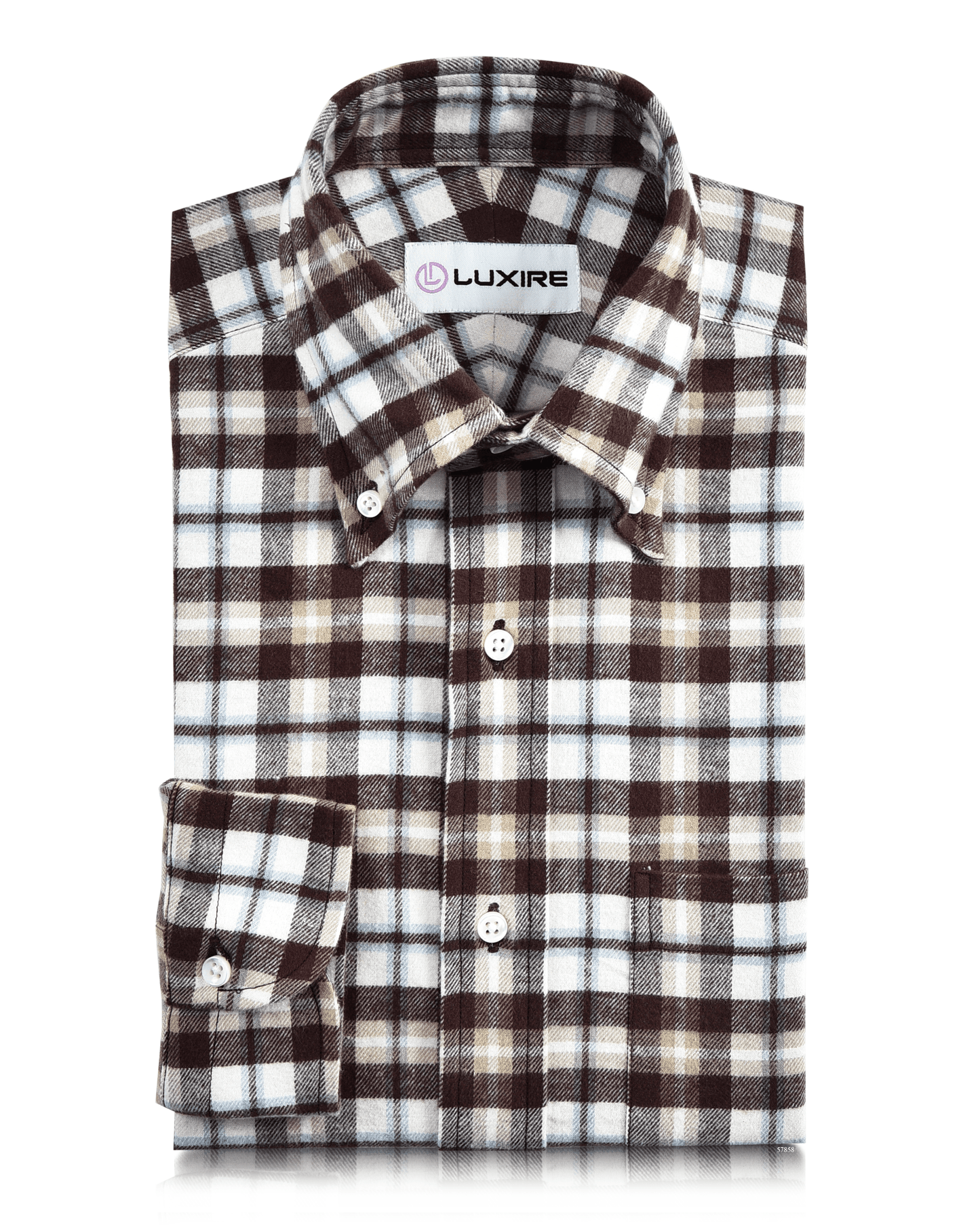 Brown Tan White Twill Flannel