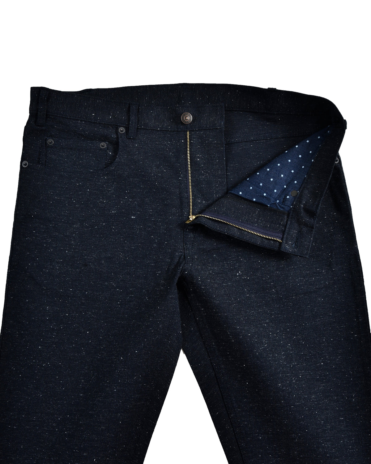 Denim: Navy Stretch Slub Jeans - 4