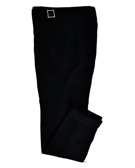 Black Seersucker Pants