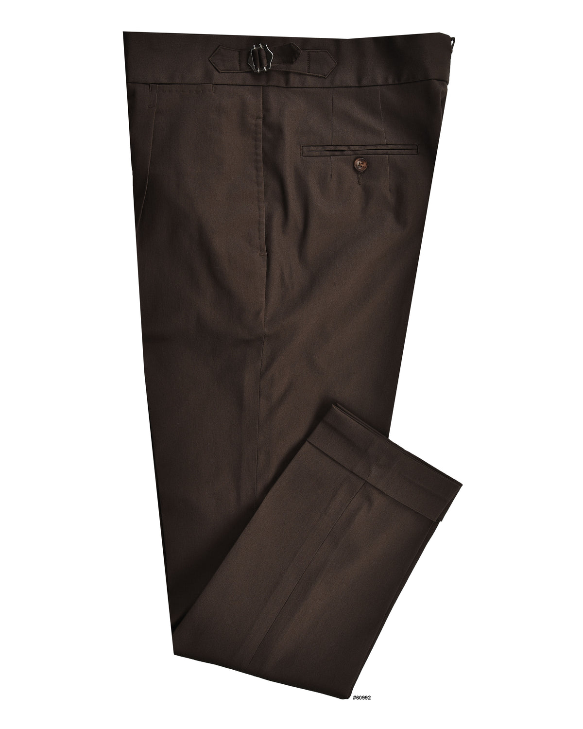 Stretchable Chino: Umber Brown Chino - 1