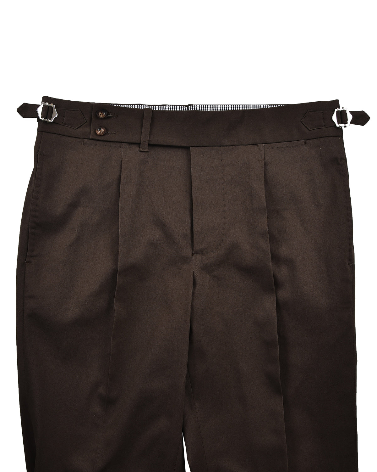 Stretchable Chino: Umber Brown Chino - 3