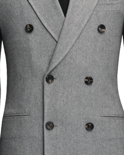 Luxire Light Grey Wool Over Coat - 3