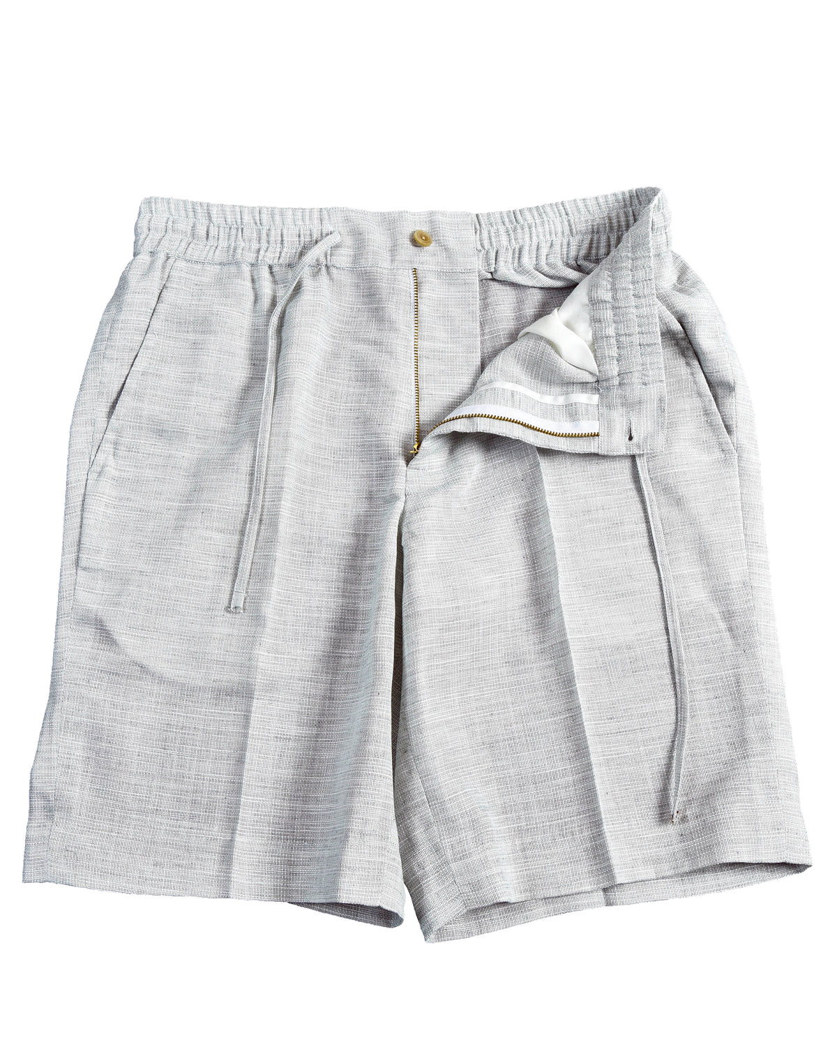 Soft Washed Light Grey Drawstring Shorts - 11