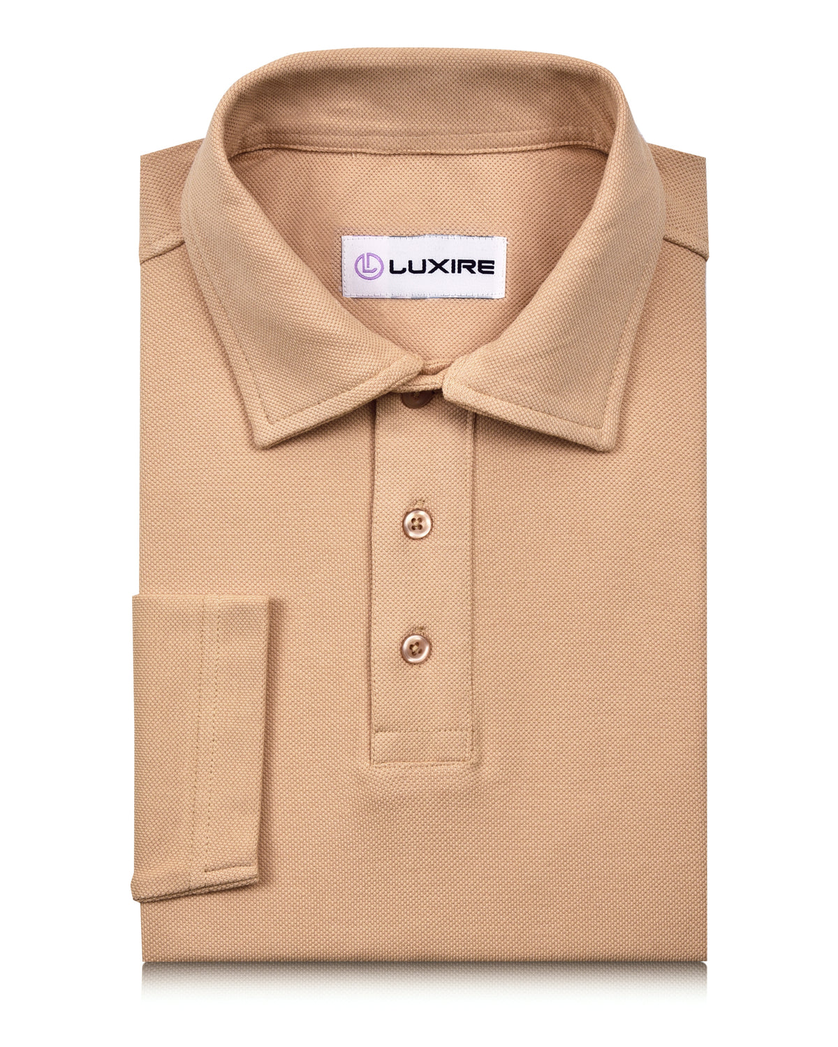 EZS Aria Beige Long Sleeve Polo - 3