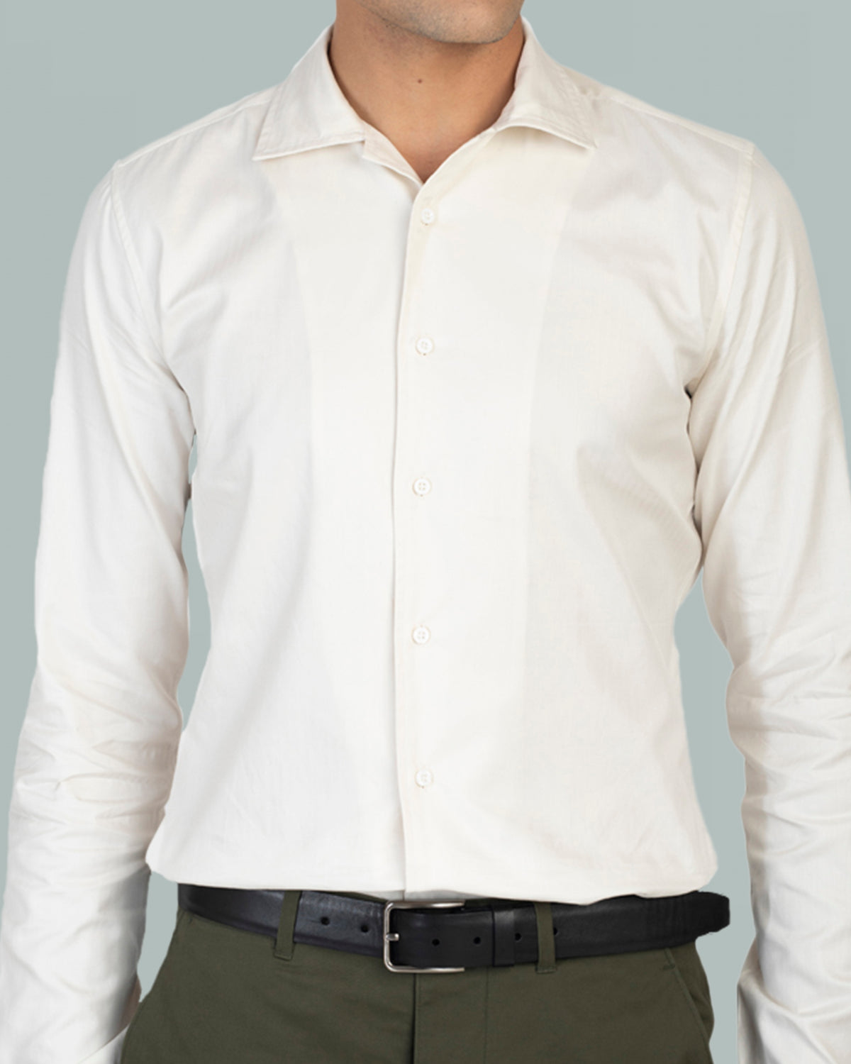 Ecru Herringbone Self Stripes - 1