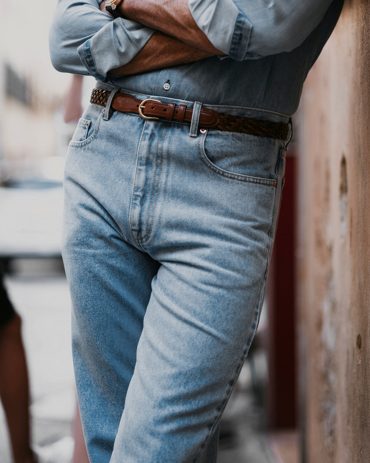 Fade Washed Light Blue Jeans - 1