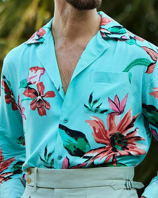 Firozi Printed Flower Shirt