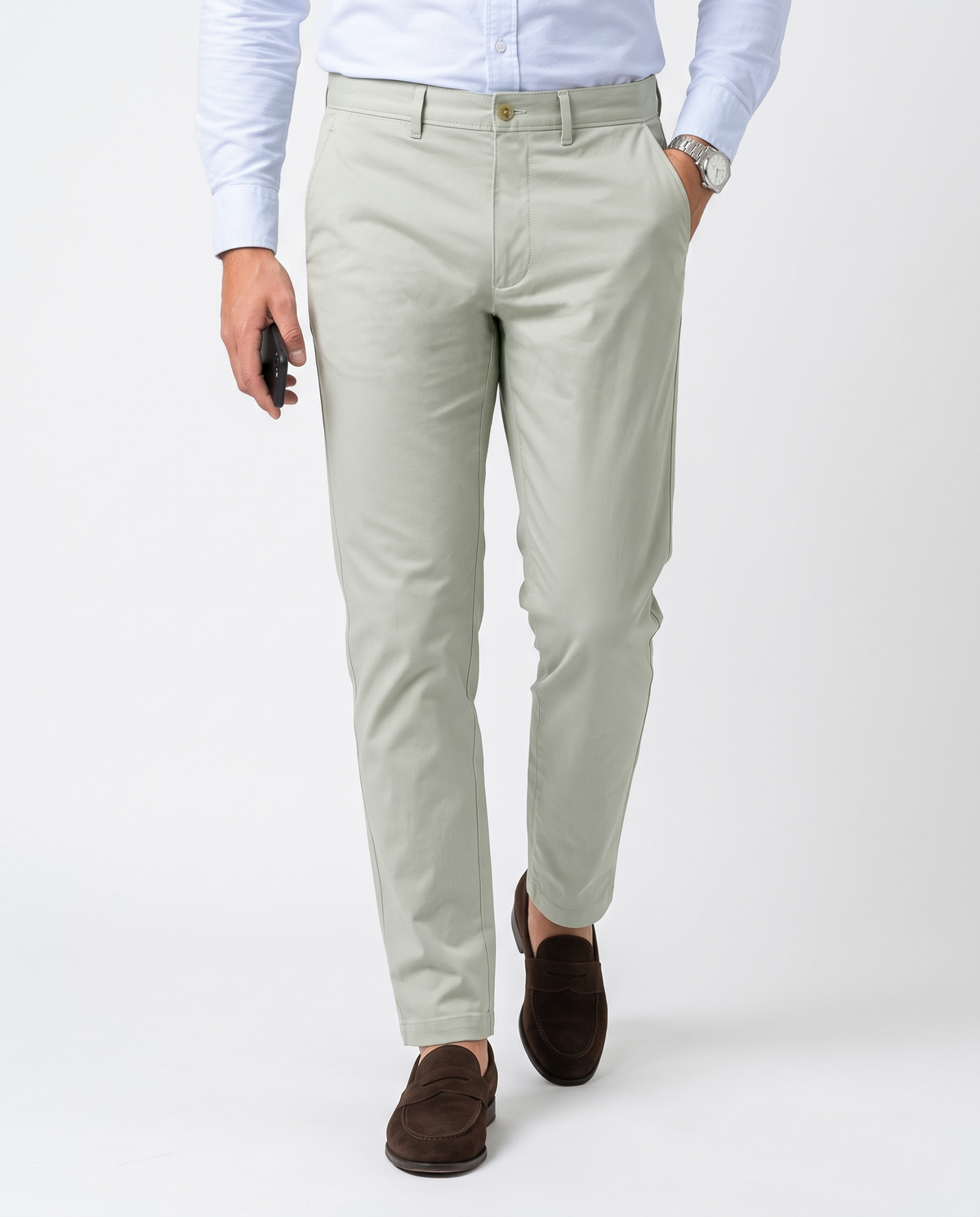 Genoa Chino Pant  Pale Green - 1