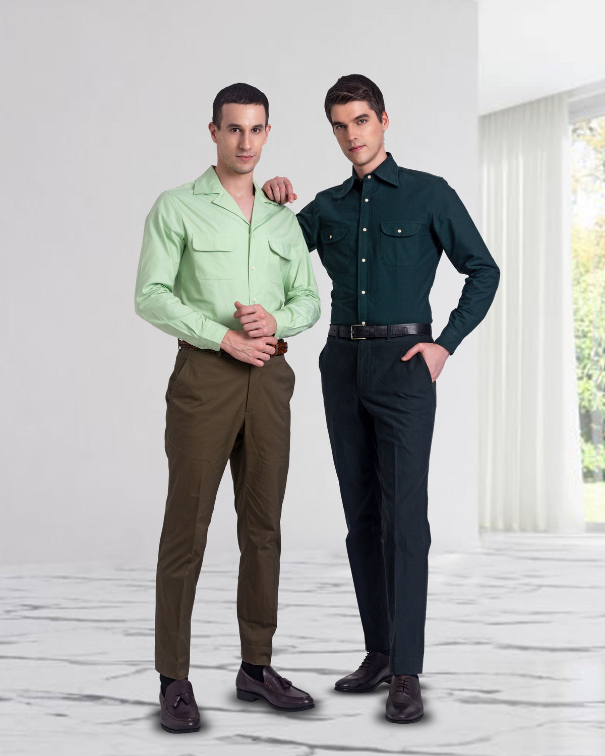 Green Oxford Western Shirt - 6