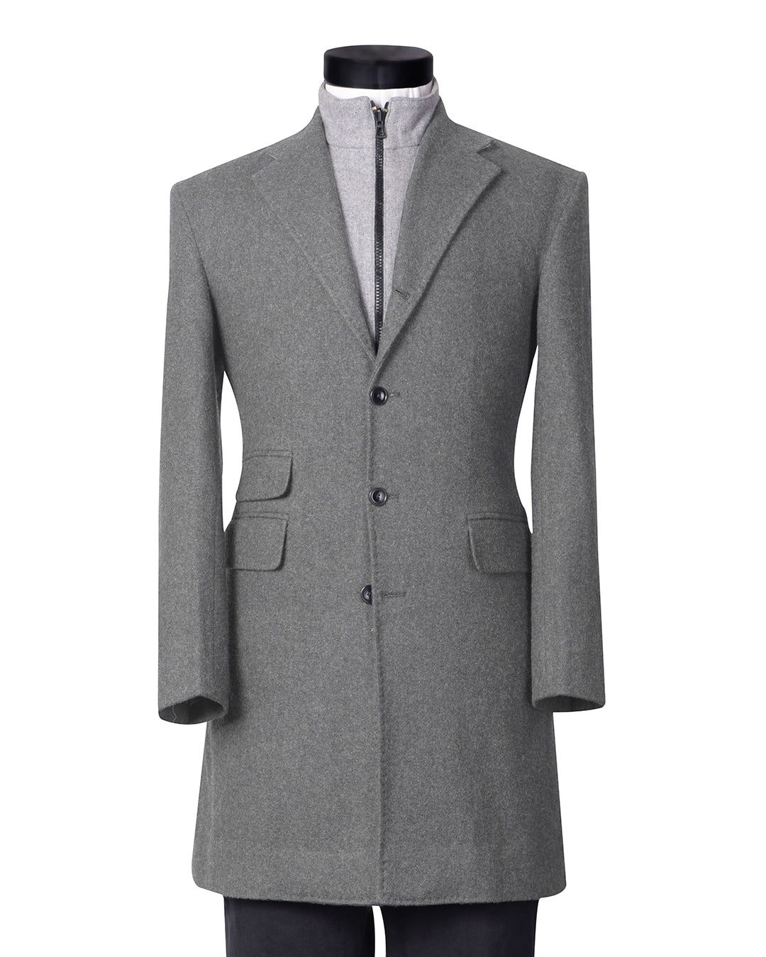 EThomas Grey 15Oz Flannel Topcoat - 1
