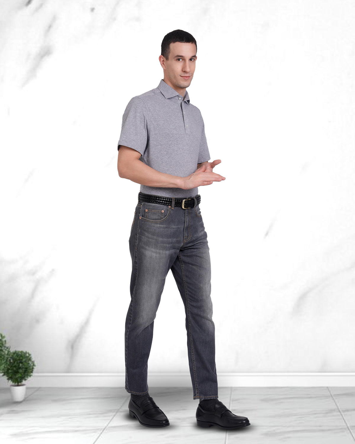 Grey Soft Polo - 5